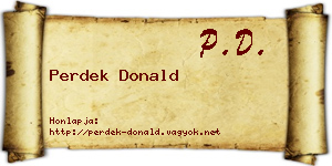 Perdek Donald névjegykártya
